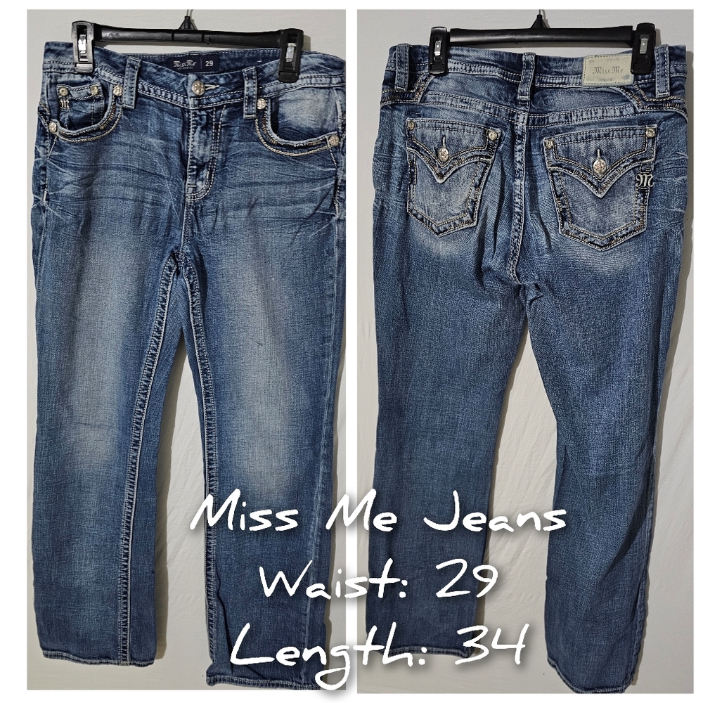 Miss Me Blue Denim Jeans with Embellished Back Pockets